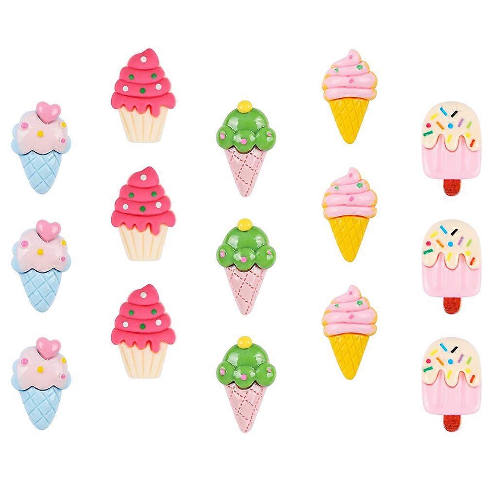 30 Pcs Ice Cream Shape Replaceable Thumbtacks School Supplies Fixer Function Assorted Color Map Supply