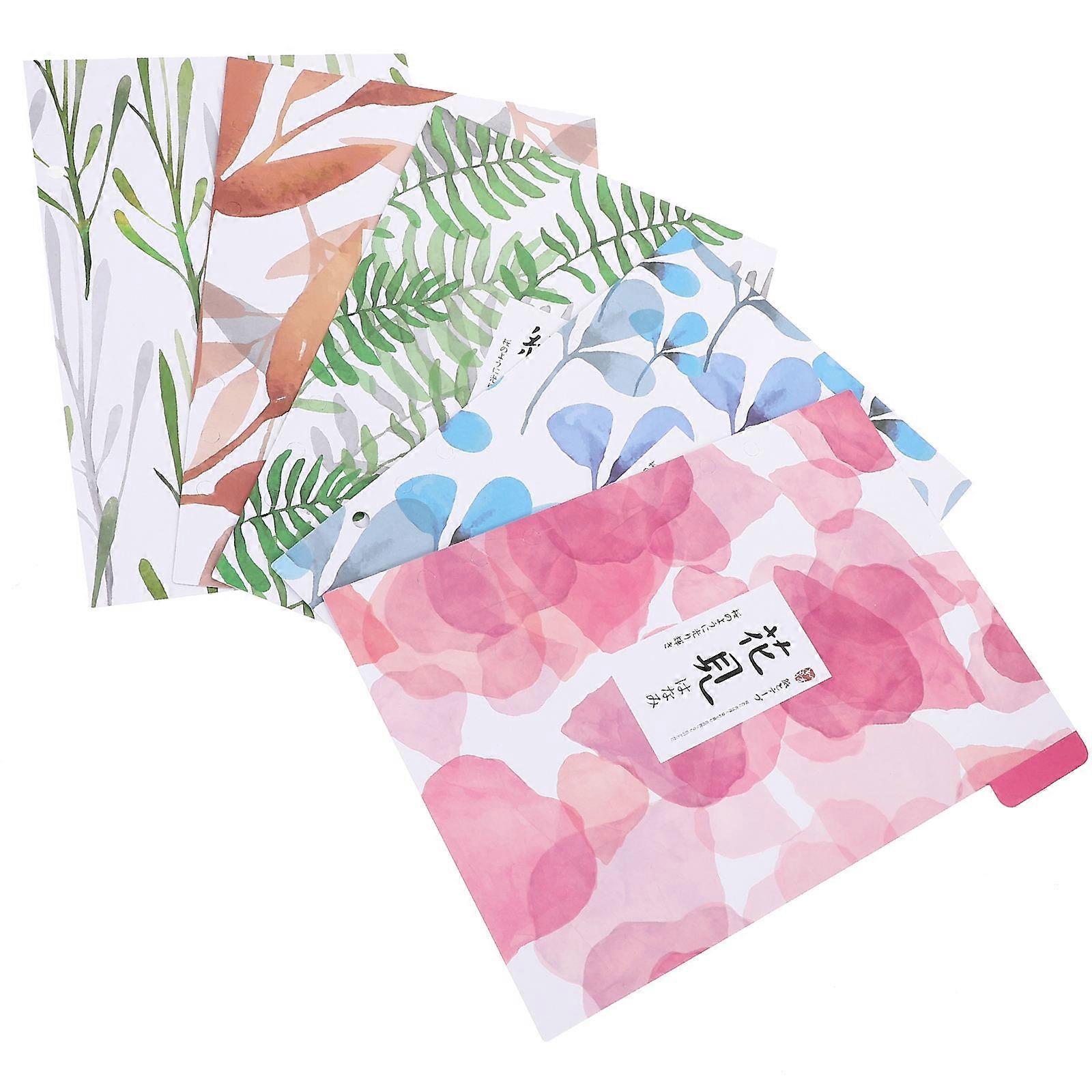 Binder Divider 5Pcs Flower Pattern Organizing Documents For Planners 8.3X5.5X0.1In Flagging