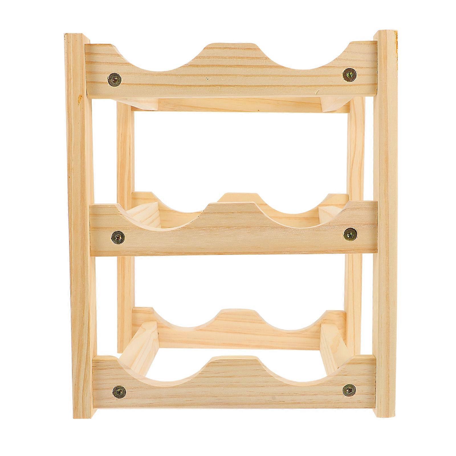Wooden Rack Beige Stable Wave Board Design Practical Rack
