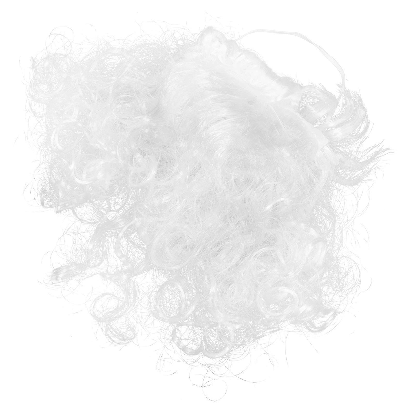 Party Performance Prop Simulation Christmas Beard for Santa Claus 4Pcs White