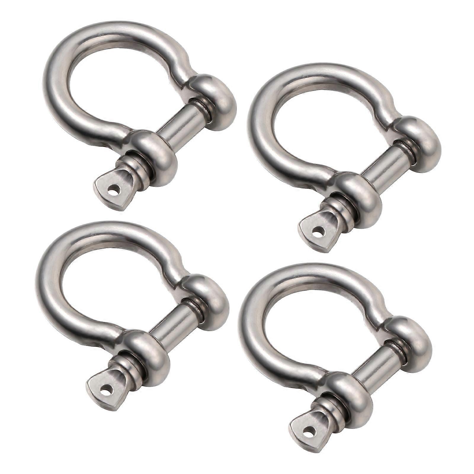 Lifting Shackles 8 Pcs D-Shaped Stainless Steel Shackles Suitable For Vehicular Operations Versatile Metallic Silver Design