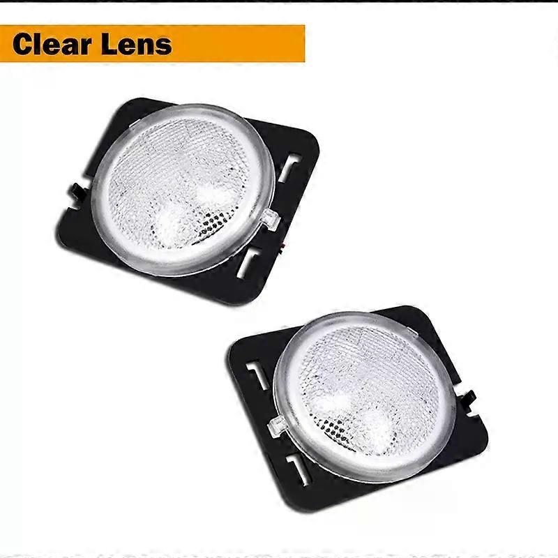 Apply Amber LED Front Fender Side Marker Lights with White DRL/Driving Lights For 2007-2017 Jeep Wrangler JK or JK Rubicon Unlimited