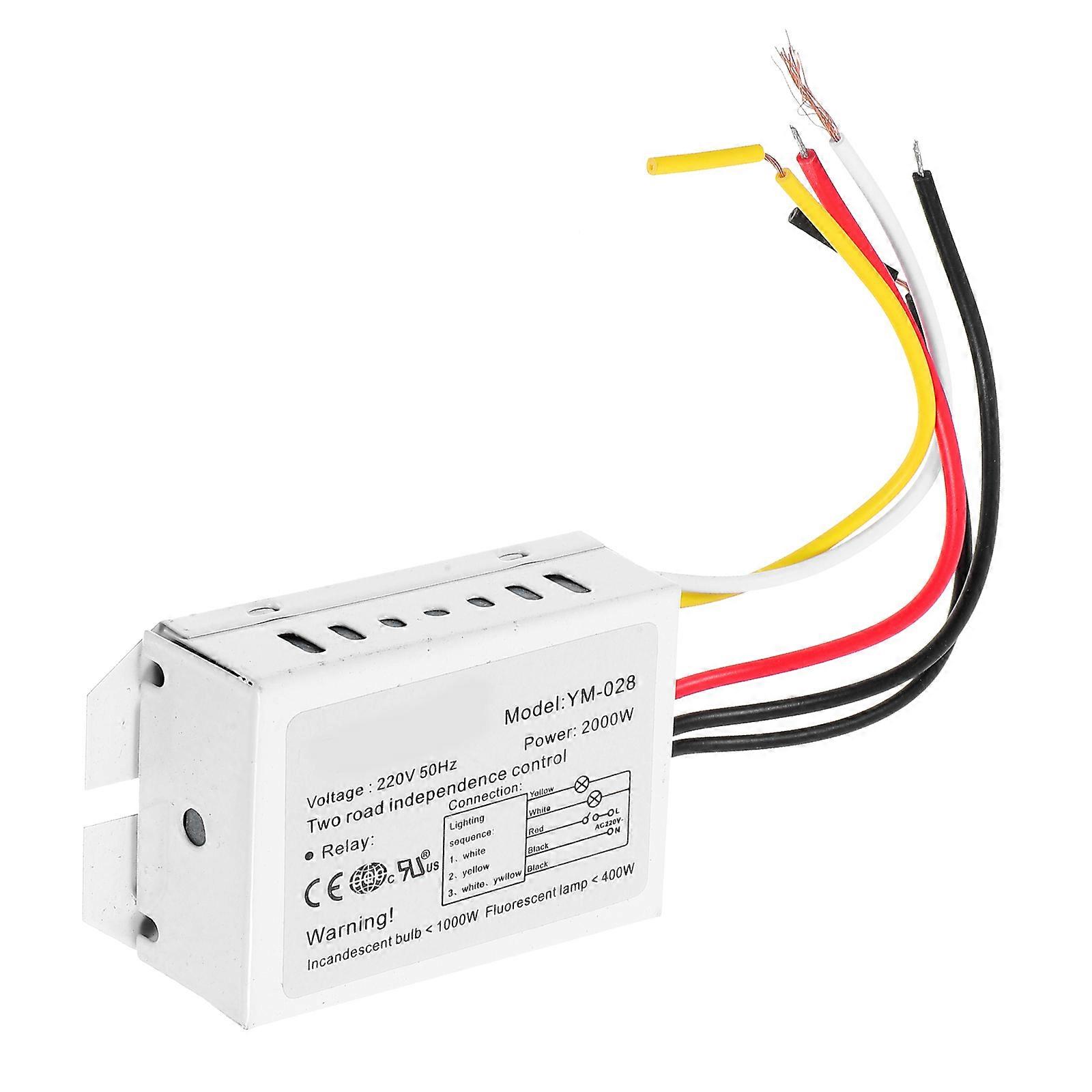 2 Channel Digital Switch Light Control Multiple Device Simultaneous Switching Energy Saving Control Metal Material 1Set