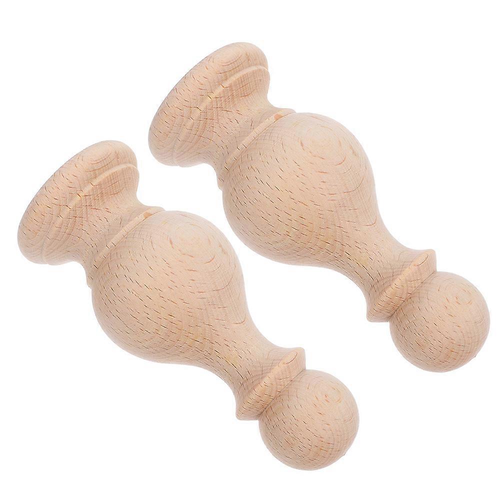 10 Pcs Solid Wood Finials For Indoor Use Simple Style Furniture Enhancements