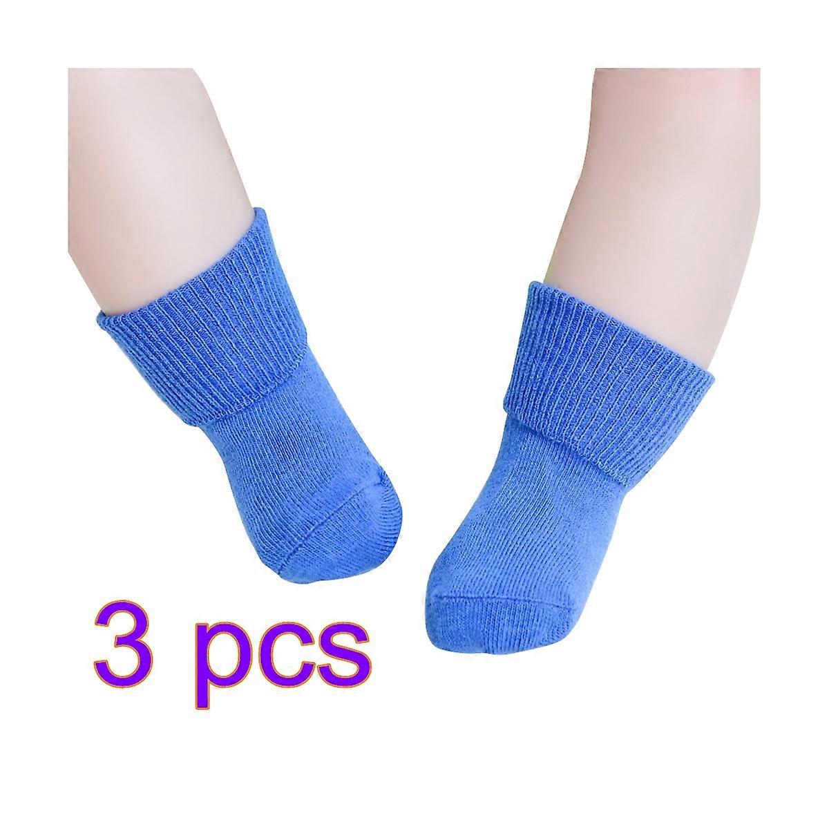 Unisex Socks Cotton Non-Slip Socks for Toddlers 3 X Turn Cuff Pair