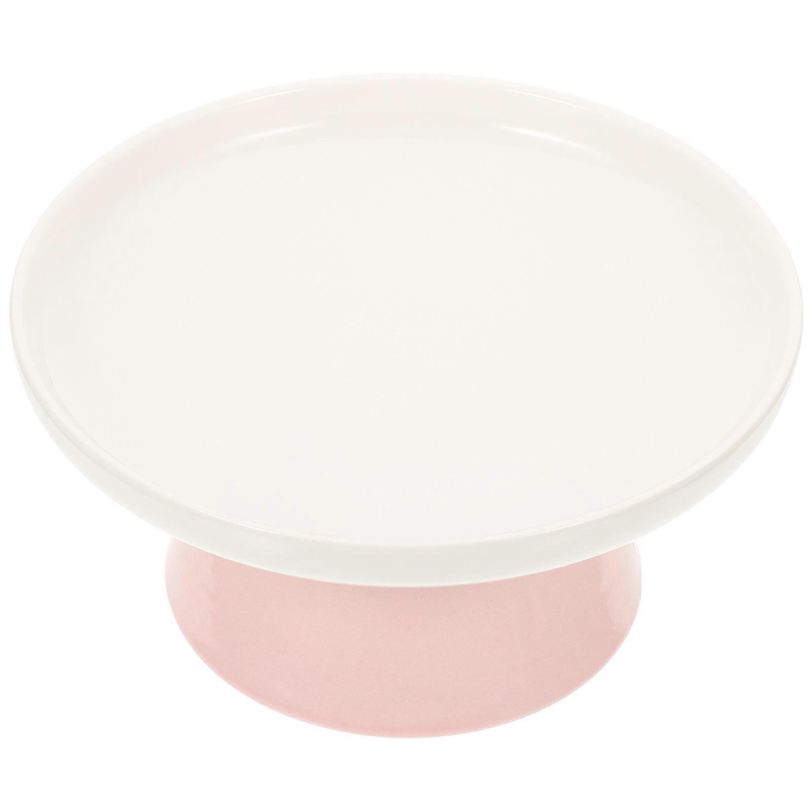 Ceramic Macaron Cake Plate for Household Use Decorative Pink