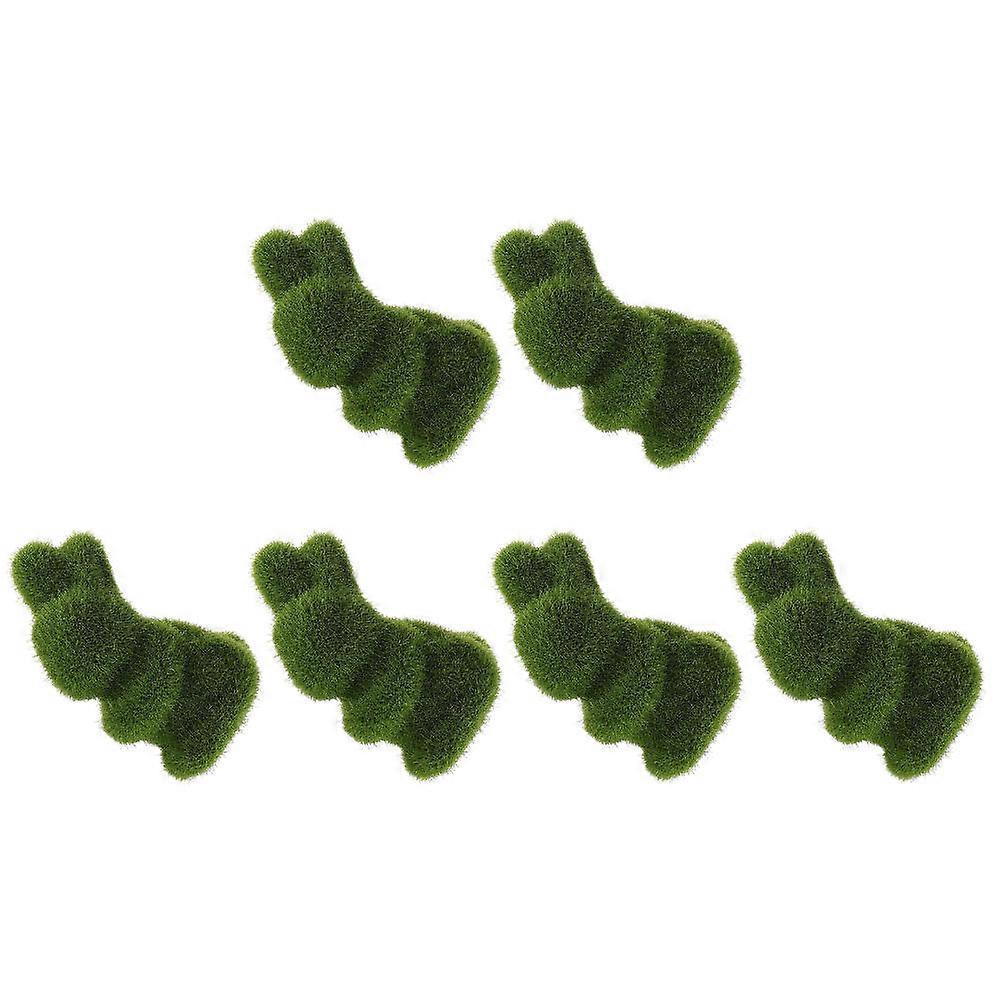 12Pcs Easter Bunny Figurine for Garden Decor Green Rabbit Ornaments