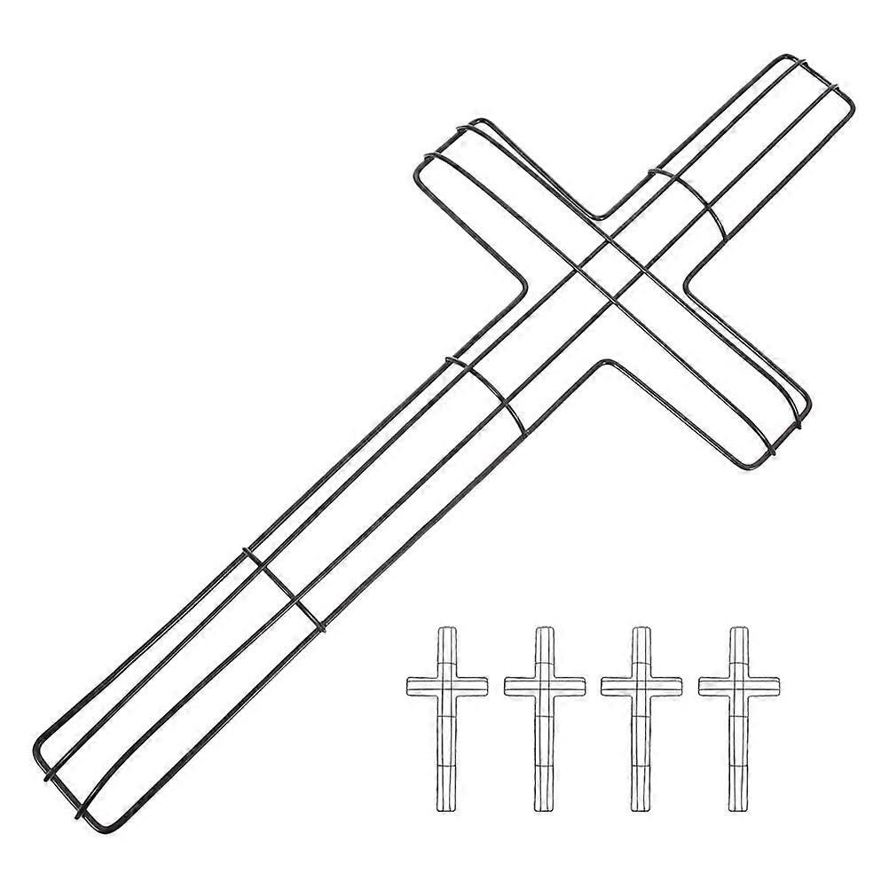 Cross Wreath Frames Metal Wreath Frame for Decor 10Pcs Black