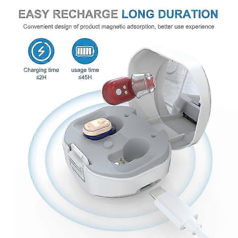 Bt Version Mini Ear Hearing Device Mini Rechargeable Sound Amplifier Enhancer With Recharging Base