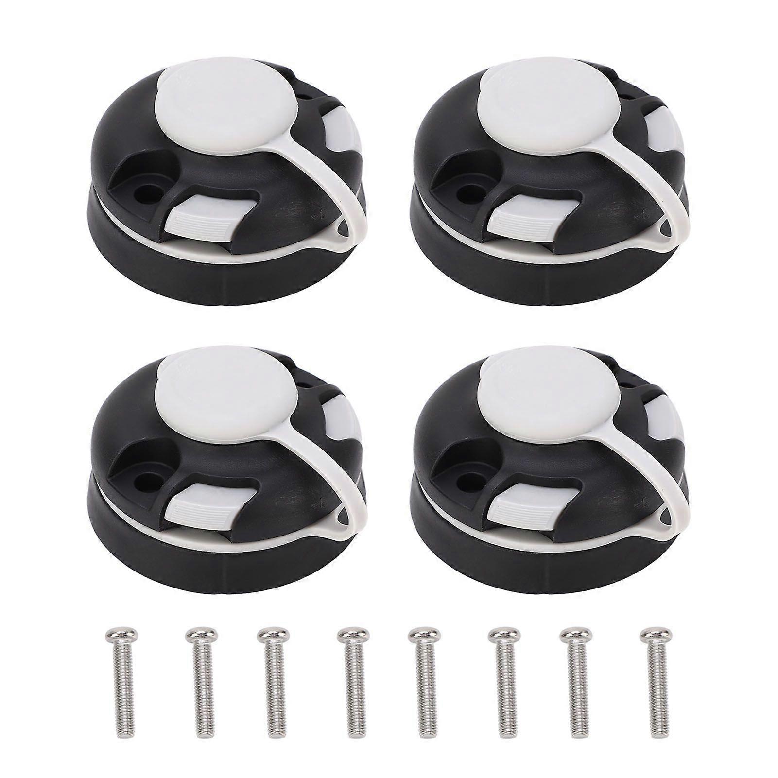 4Pcs Canoe Kayak Track Star Mount Base Black Simple Installation Round Inflatable Boat Track Mounting Base