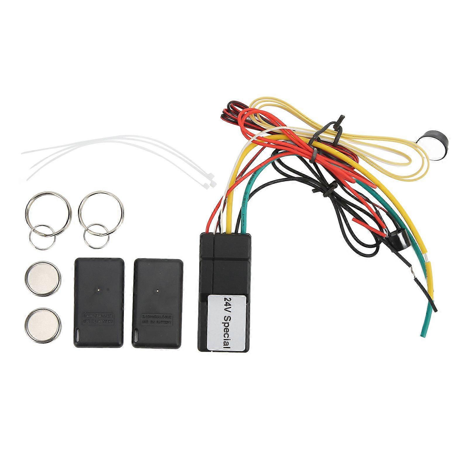 2.4GHZ Wireless Immobilizer Sound Alarm Anti Hijacking Engine Lock for 24V Car Truck Bus RV
