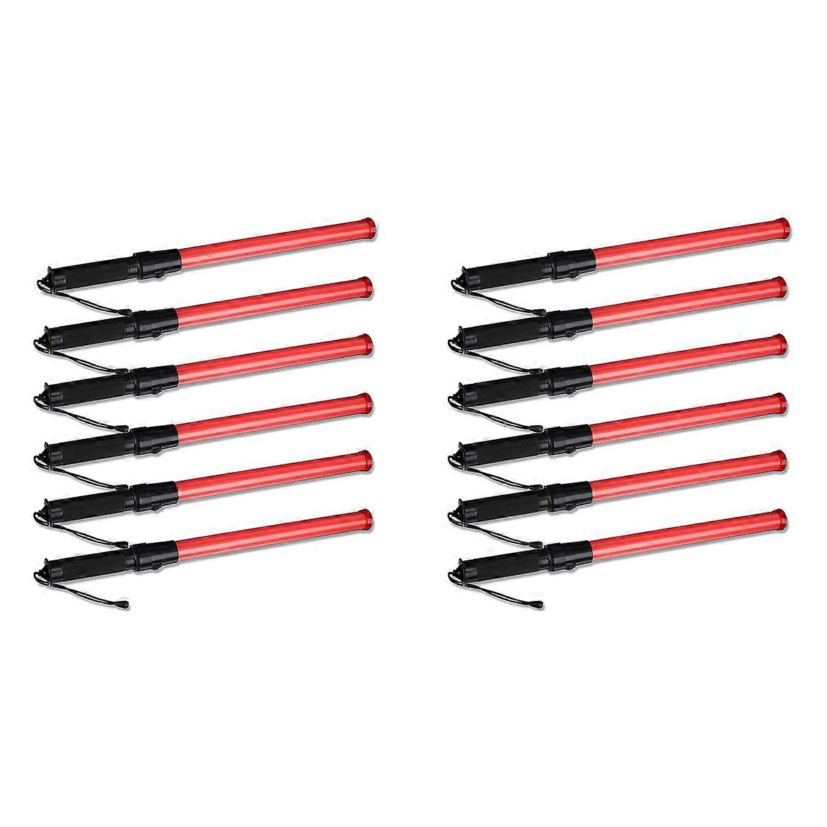 6 Pieces 41cm Signal Traffic Wand Safety with 2 Flashing Patterns
