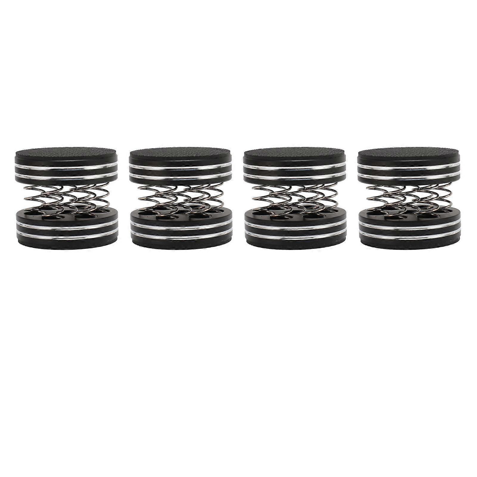 4PCS Speaker Isolation Spring Feet Aluminum Alloy Reduce Vibration for CD DVD Machine Amplifier Black