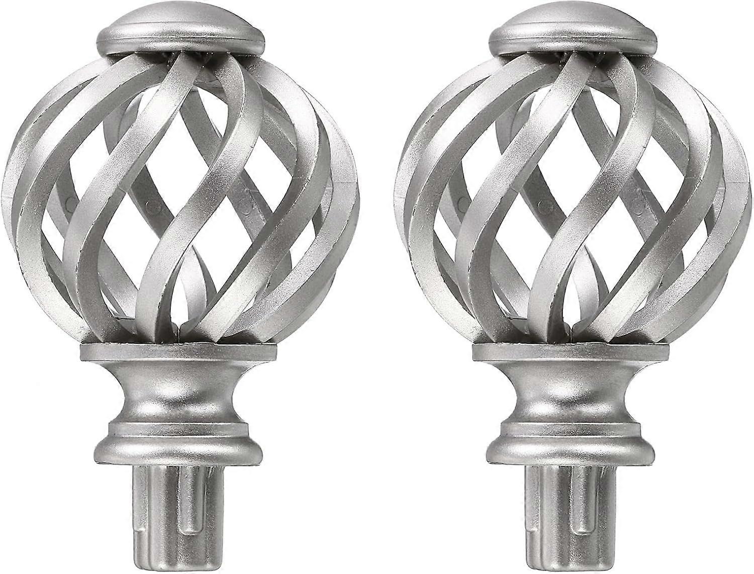 Curtain Rod Finials, 2 Pieces Plastic Pole Finials Decorative Head Cap
