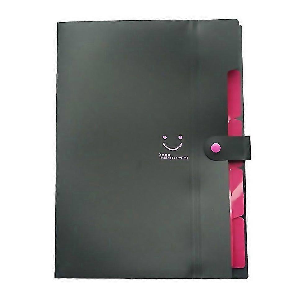 For Candycolored Smiling Face Multilayer Portfolio Pouch Plastic Information Book File Folder