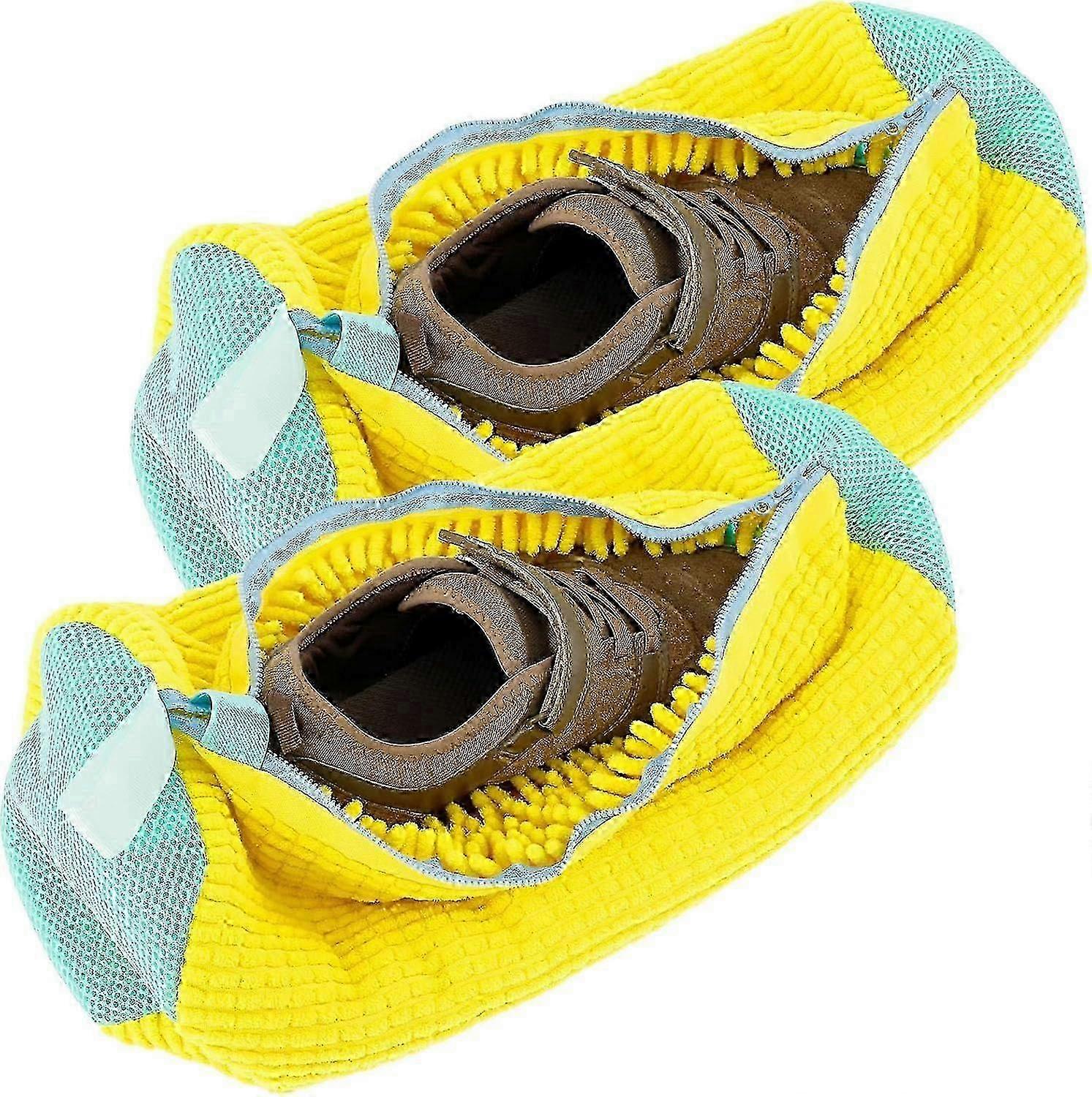 قطعتان من أكياس غسيل الأحذية، حقيبة تنظيف الأحذية بسحاب، حقيبة غسيل لتنظيف الأحذية الرياضية وأحذية الجري (أصفر)