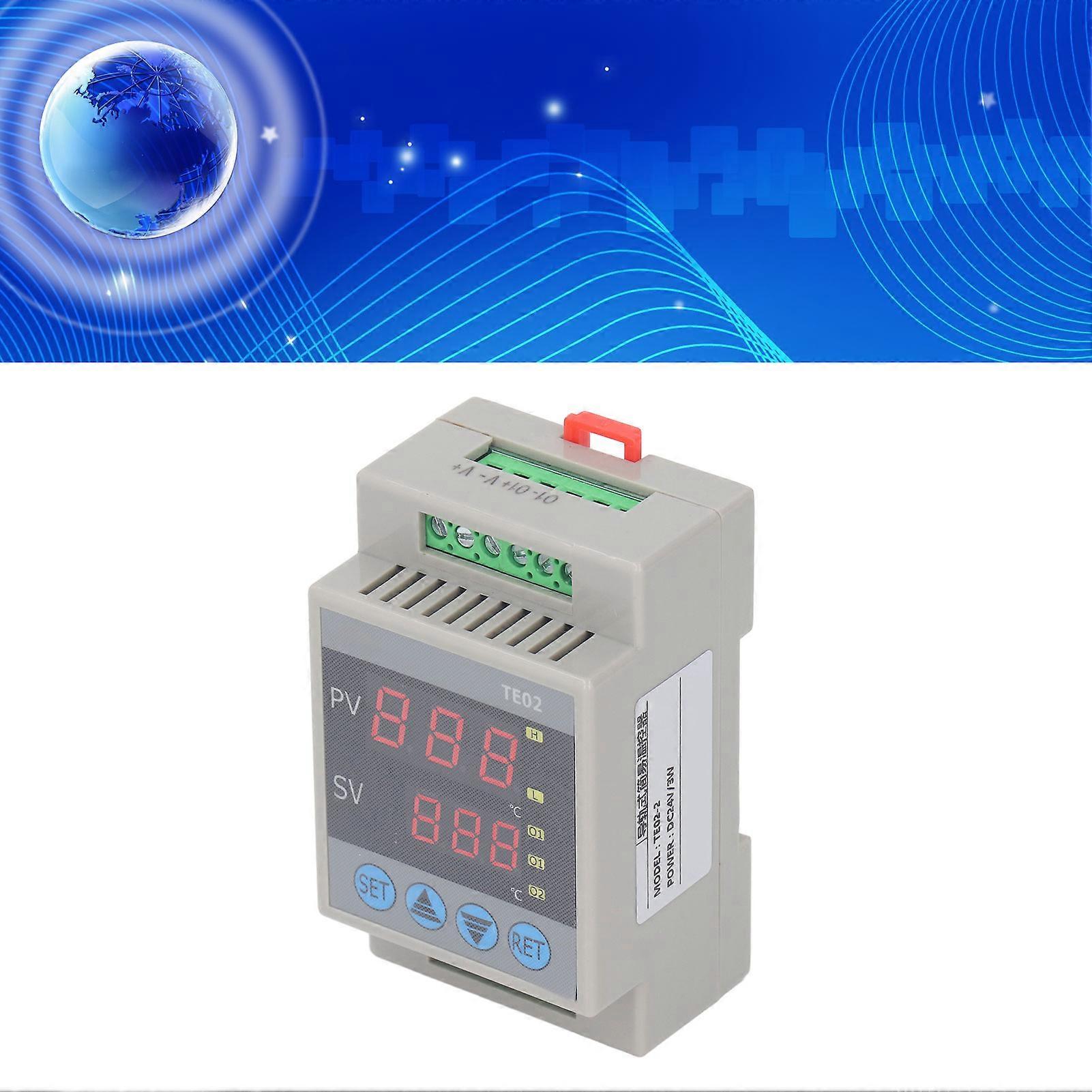 Digital Temperature Controller TE02-2 24V DC -50~120℃ Relay Output