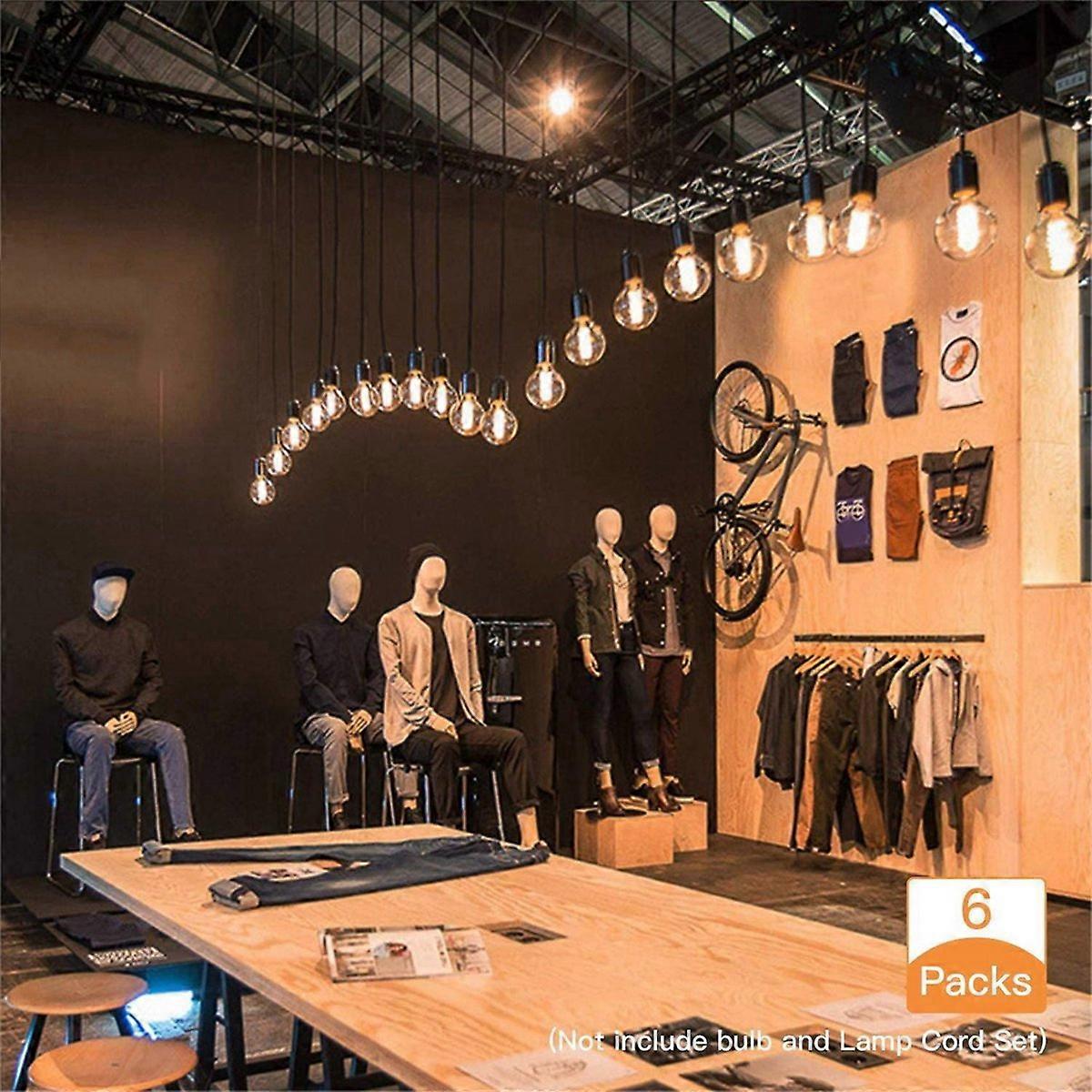 6-Pack E26/ E27 Bulb ES Screw Lampholder for Ceiling/Pendent/Floor