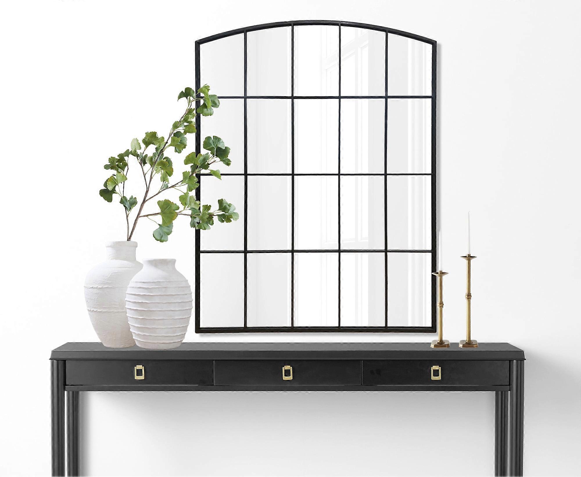 30" x 40" Black Windowpane Wall Mirror