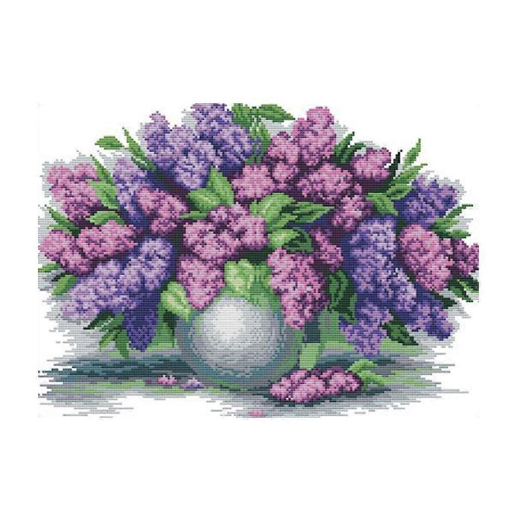 DIY Stamped Pre-printed Lavender Vase Pattern Christmas Gift