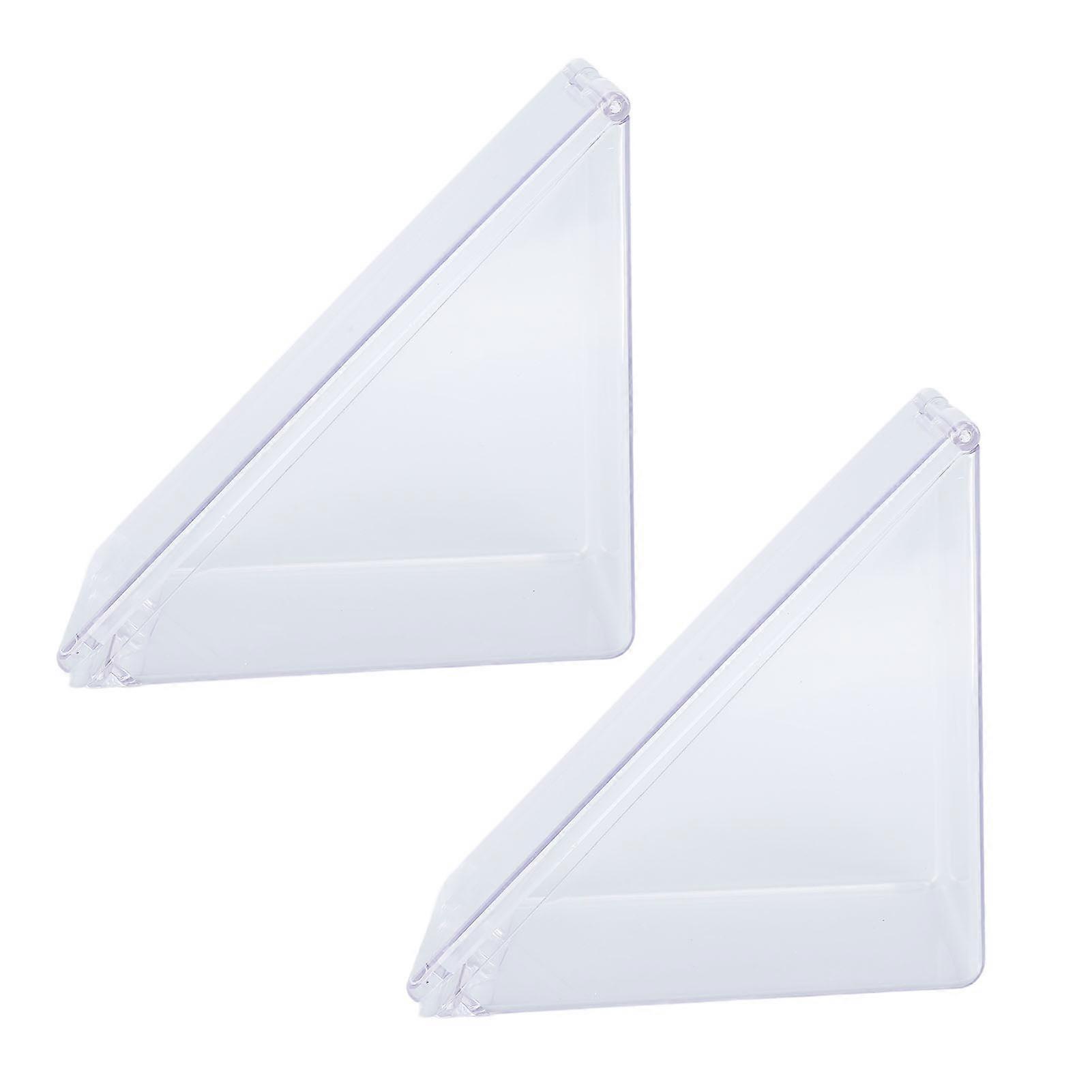 2PCS Triangle Sandwich Container ABS Reusable Washable Clear Portable Sandwich Wedge Box for Home Bento 
