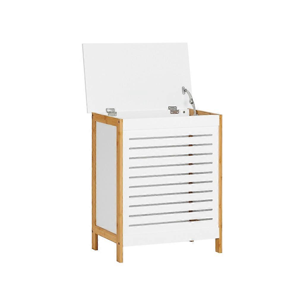 SoBuy Portabiancheria Portabiancheria Portabiancheria,FSS66-WN Bianco 50x30x60cm