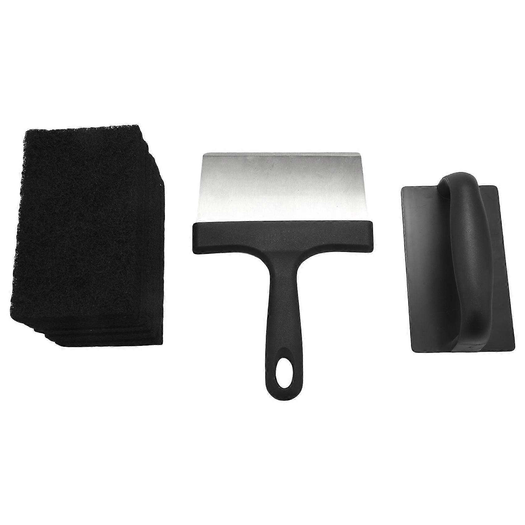 Versatility Griddle Cleaning Kit Cleaner Tool Set For Hot Or Cold Surfaces Scraper Cleaning Brushes