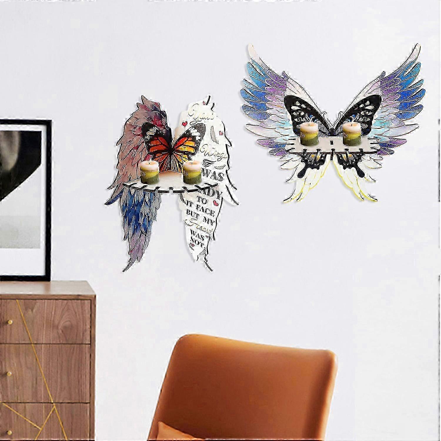 Corner Shelf Wings Butterfly Floating Corner Shelf Easy to Install Multipurpose Rustic Wooden