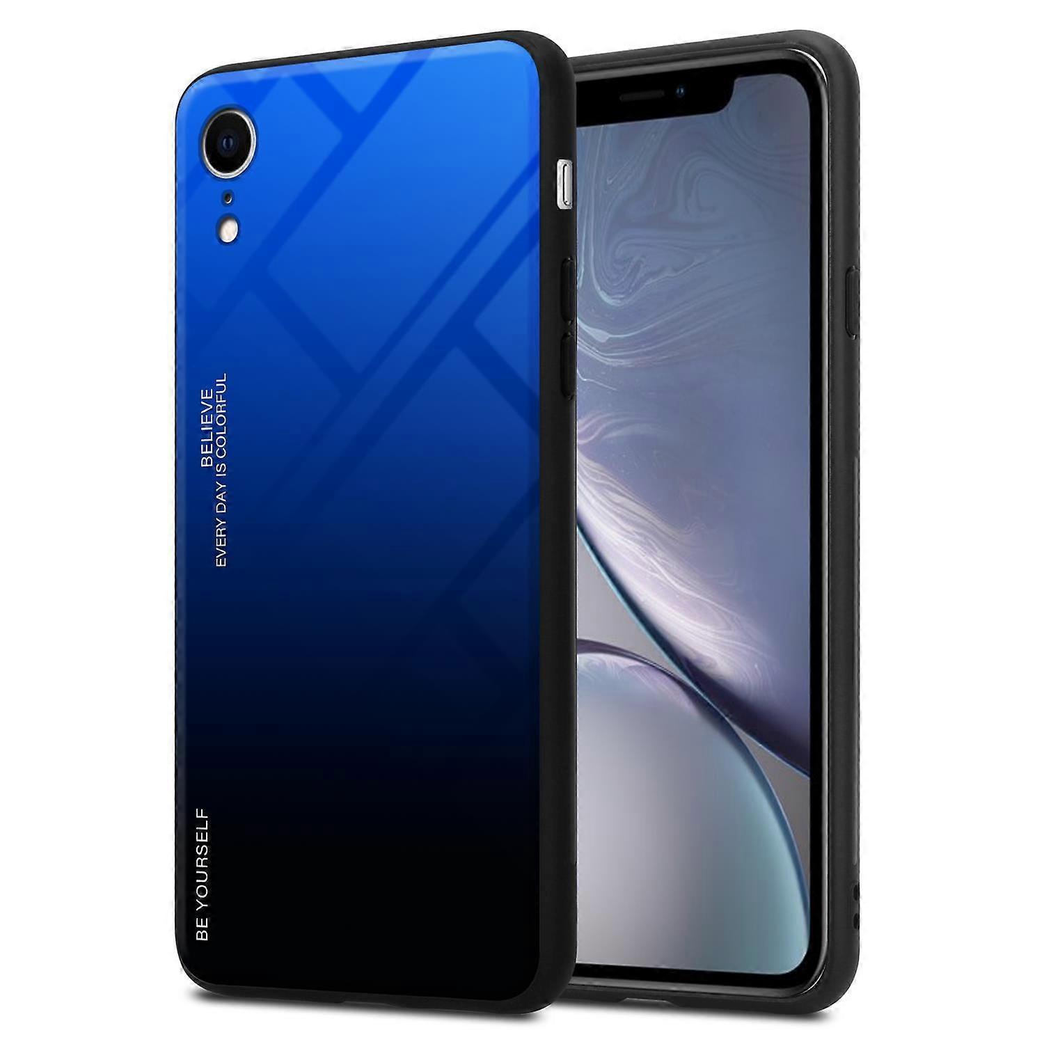 Case iPhone XR TPU Protective Case - Back Cover with Protective Glass - Two-tone