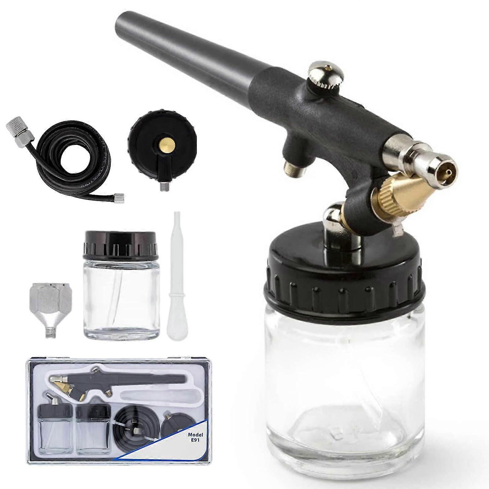 6x Mini Airbrush Spray Gun Kit Hobby Paint Starter Tools Set Single Action 0.85z Fk