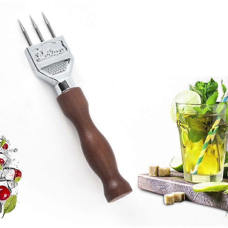 Ice Pick Sturdy Ice Chipper With Solid Wood Handle Stainless Steel Three Pronged