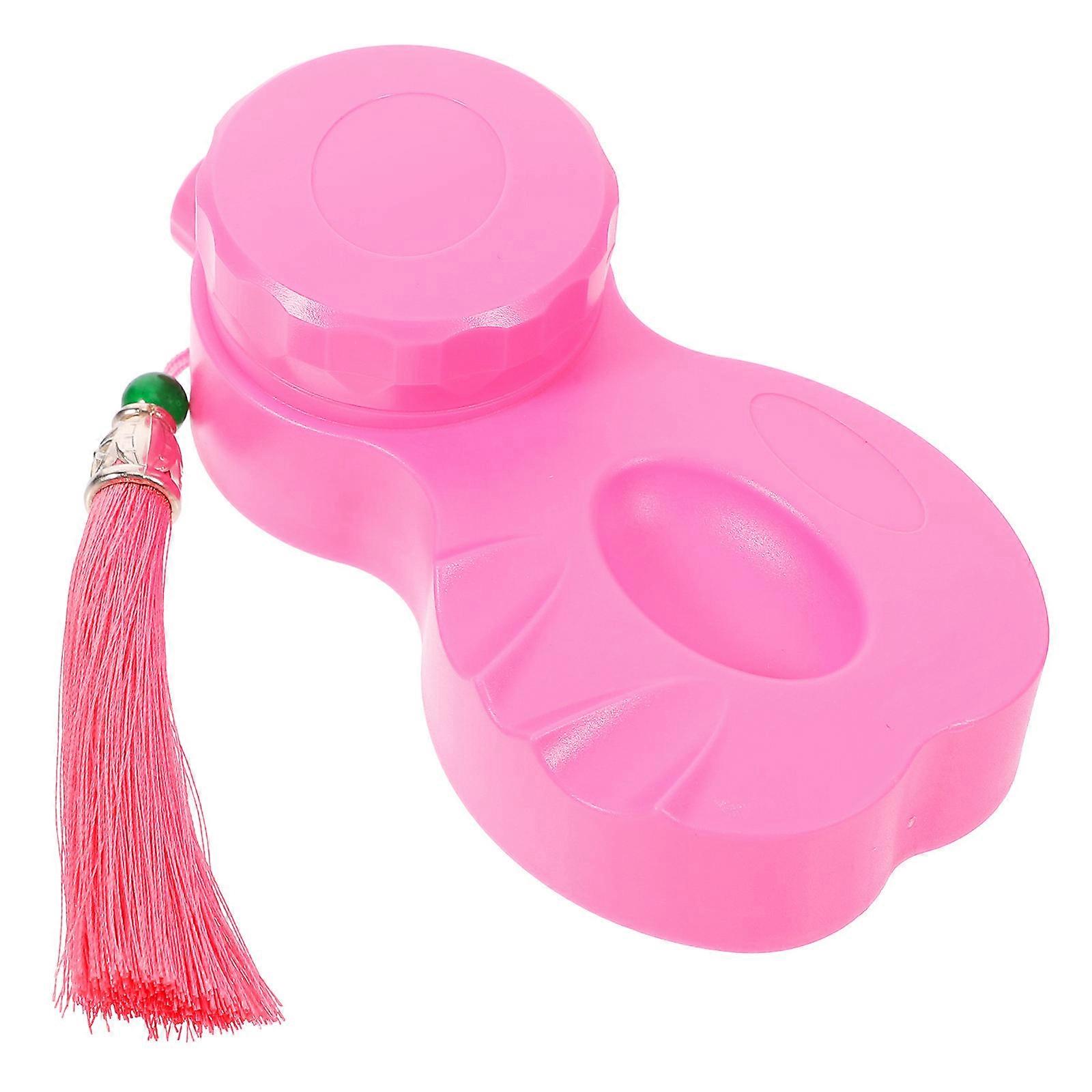 Pink Portable Inkstone for Chinese Calligraphy with Lid and Brush Rest