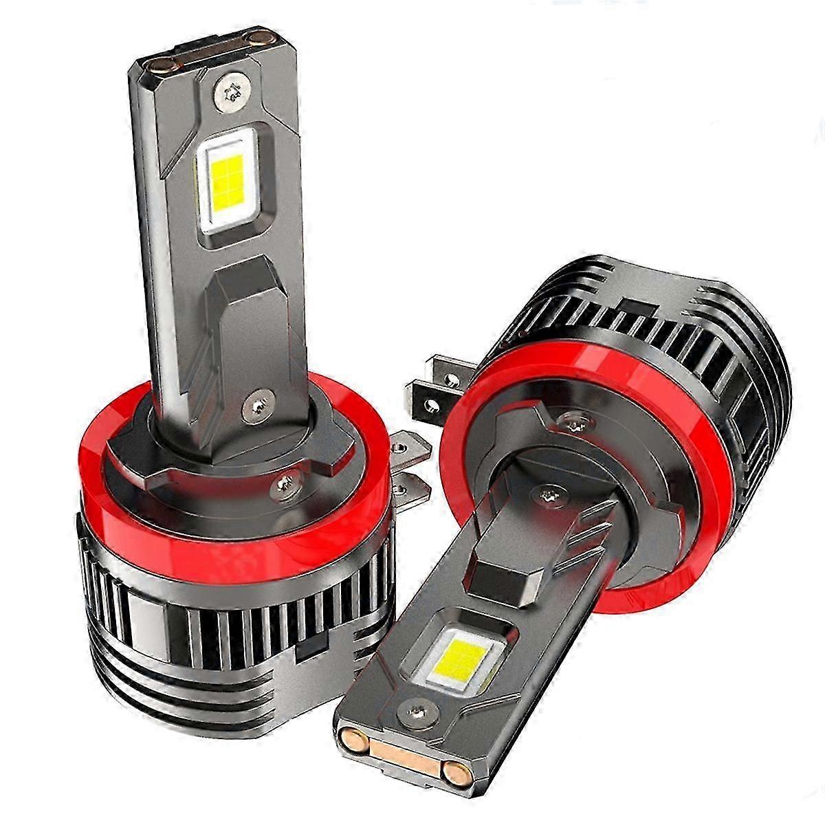 2PCS H11B LED Headlight Bulb Turbo 80W 30000LM Low Beam High 6000K White for Fiesta Plug and P