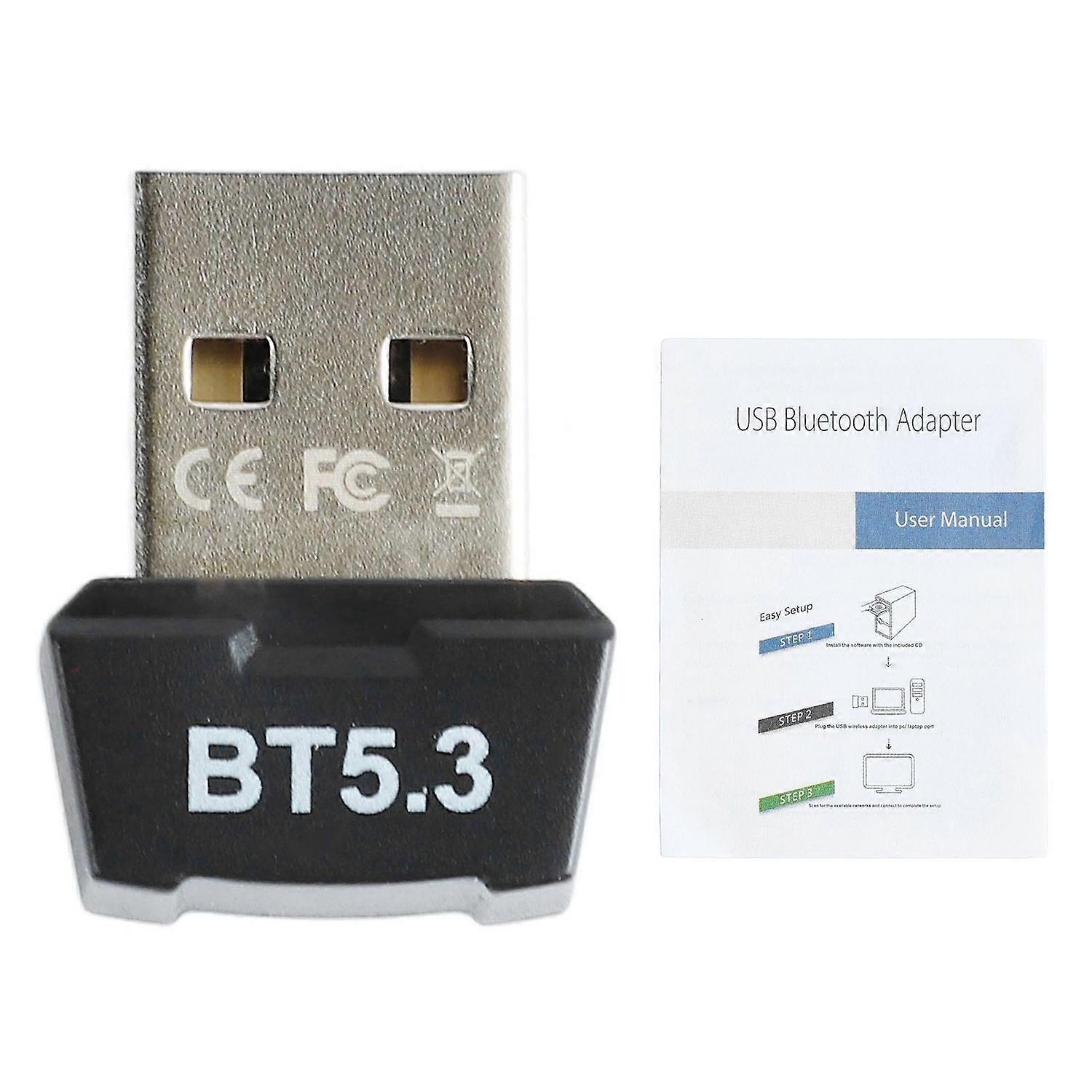 Bluetooth USB Adapter Driver Free Bluetooth 5.3 Dongle Transmitter Receiver for Computer