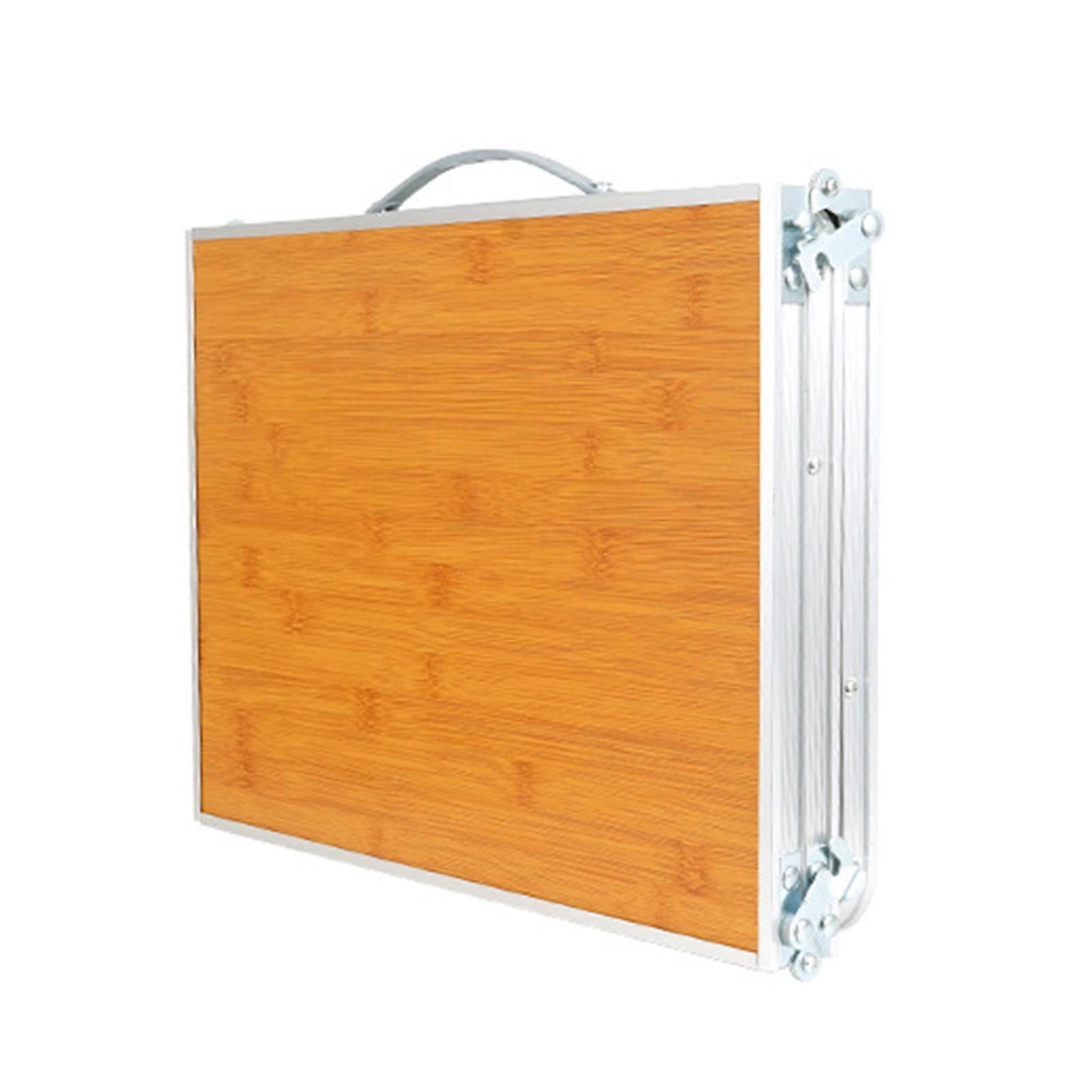 Portable Picnics Desk Bamboos Desktop Camping Table Outdoor Folding Table for Traveling, Barbecue, Beach Enduring Multicolor