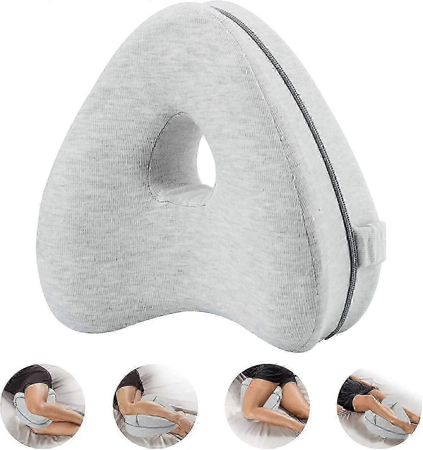 Leg Pillow Knee Pillow Ergonomic Side Sleeper Pillow with Optimal Memory Foam Pillow for Side Sleepers Positioning Pillow with Cover