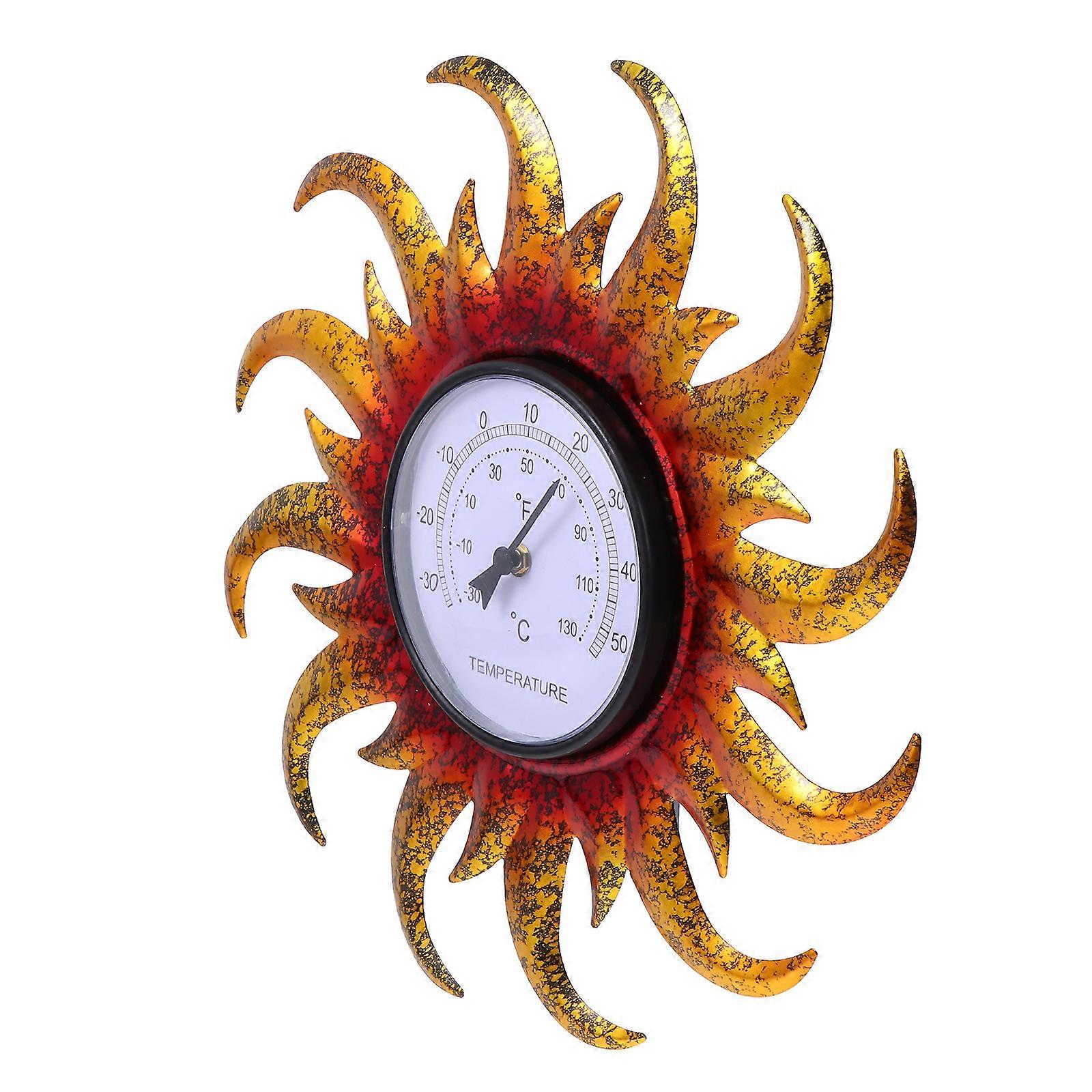 Creative Wall-Mounted Temperature Gauge Sun Shape Thermometer for Measuring Use