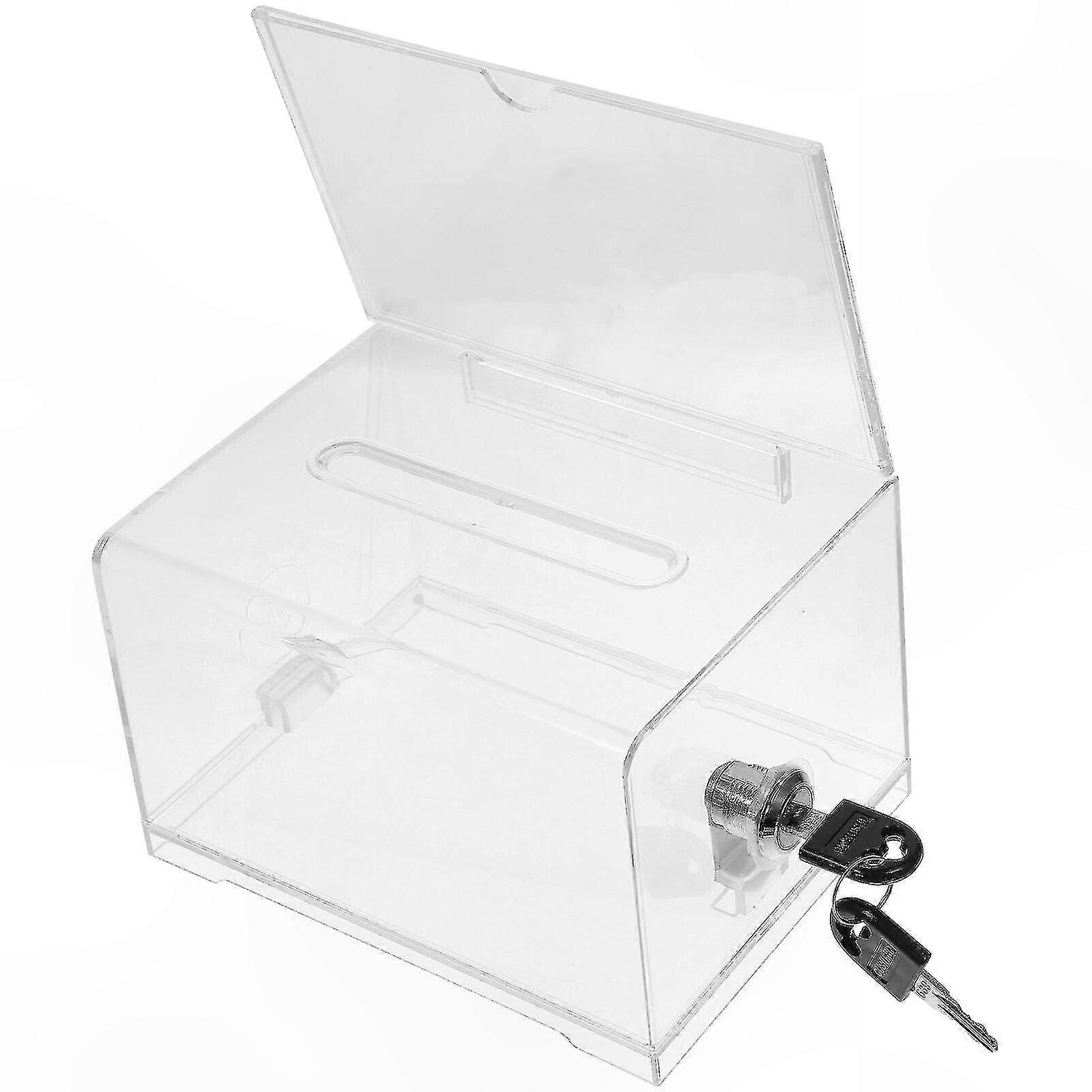 Clear Acrylic Donation Box for Fundraising and Suggestions