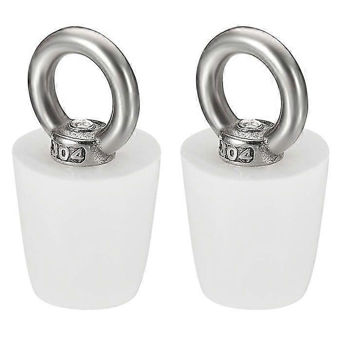Konisk Propp Silikongummiplugg 19 mm up to 26 mm Solid ring Badkarspropp med, Vit 2 st