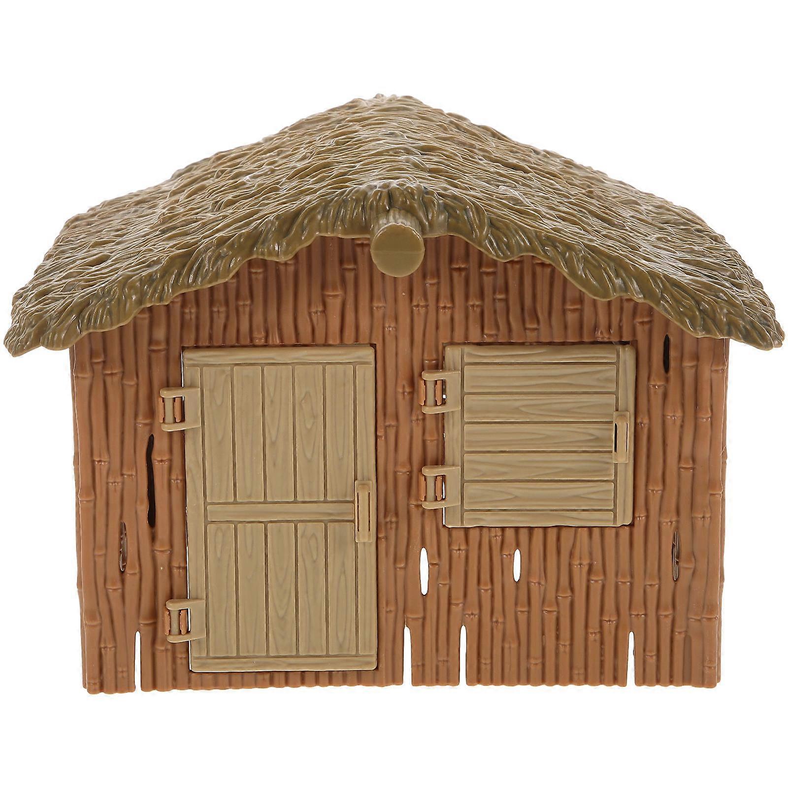 Plastic Cottage Model Mini House Decor for Outdoor Landscape Prop