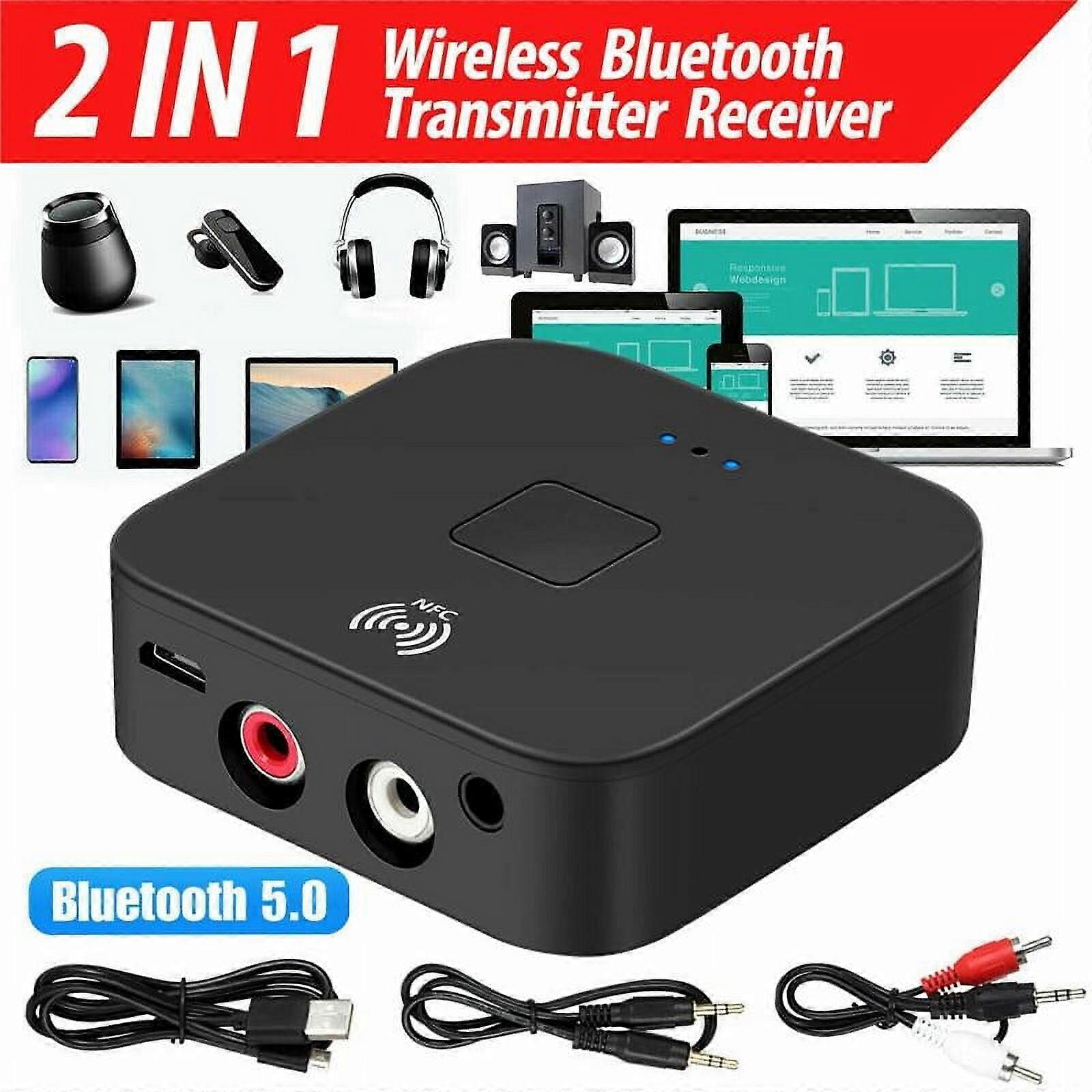 JANDEL 5.0 Bluetooth Audio Receiver Adapter, NFC Wireless Bluetooth Extender, 3.5mm AUX or RCA Input Speaker