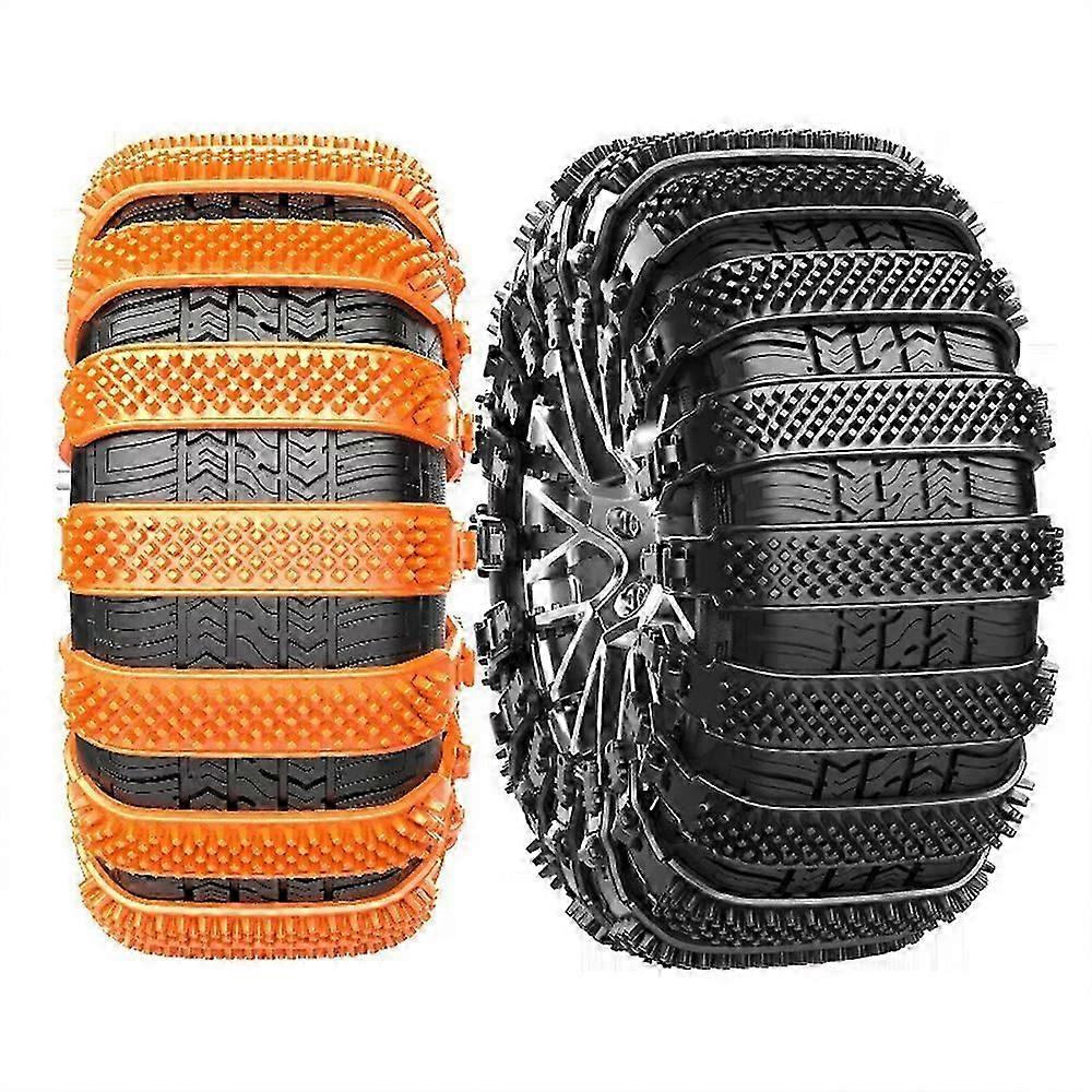 2024 Reusable Anti Snow Chains, Universal Adjustable Non-Slip Zip Tie Tire Chain
