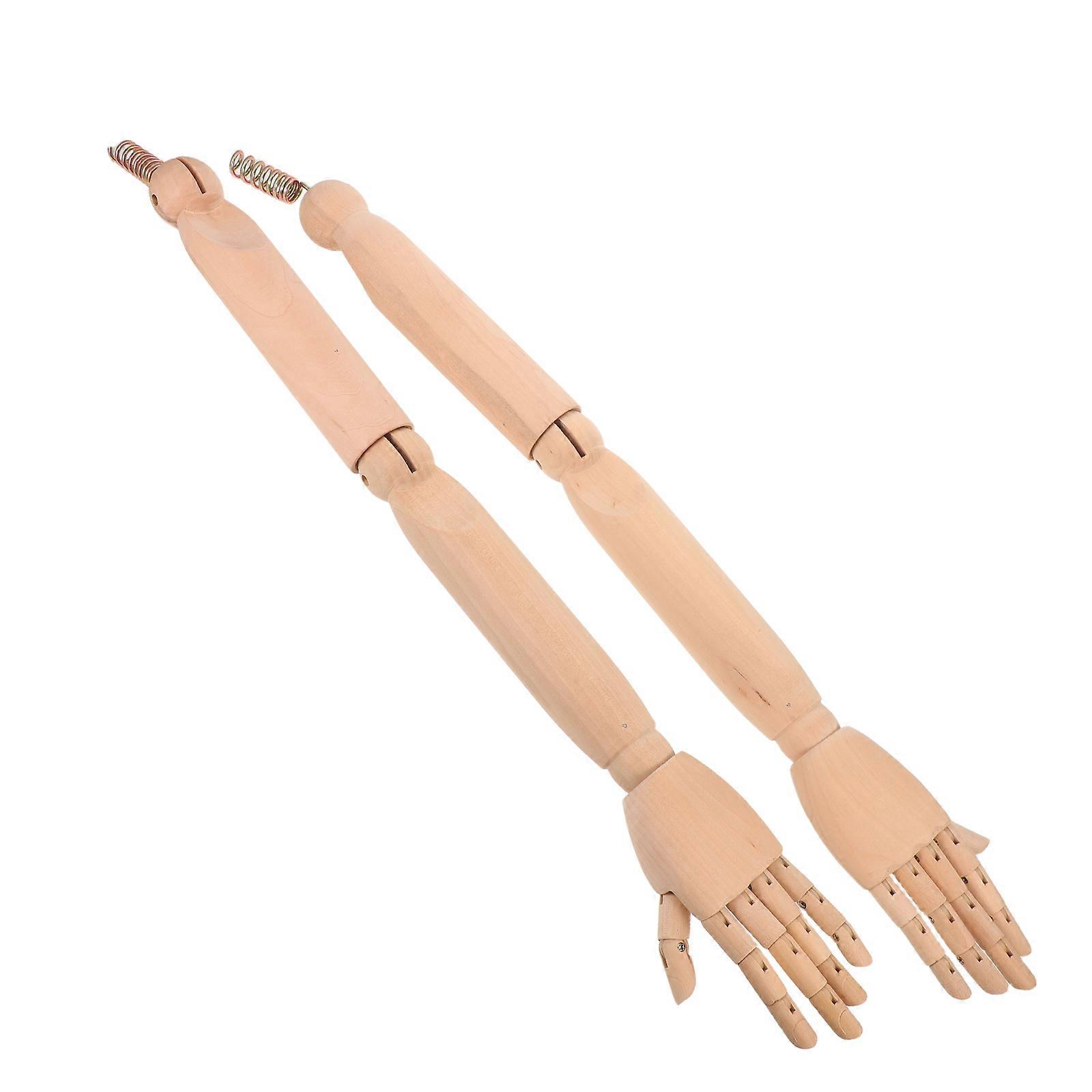 Realistic Wooden Mannequin Arm with Flexible Joints for Display and Photography