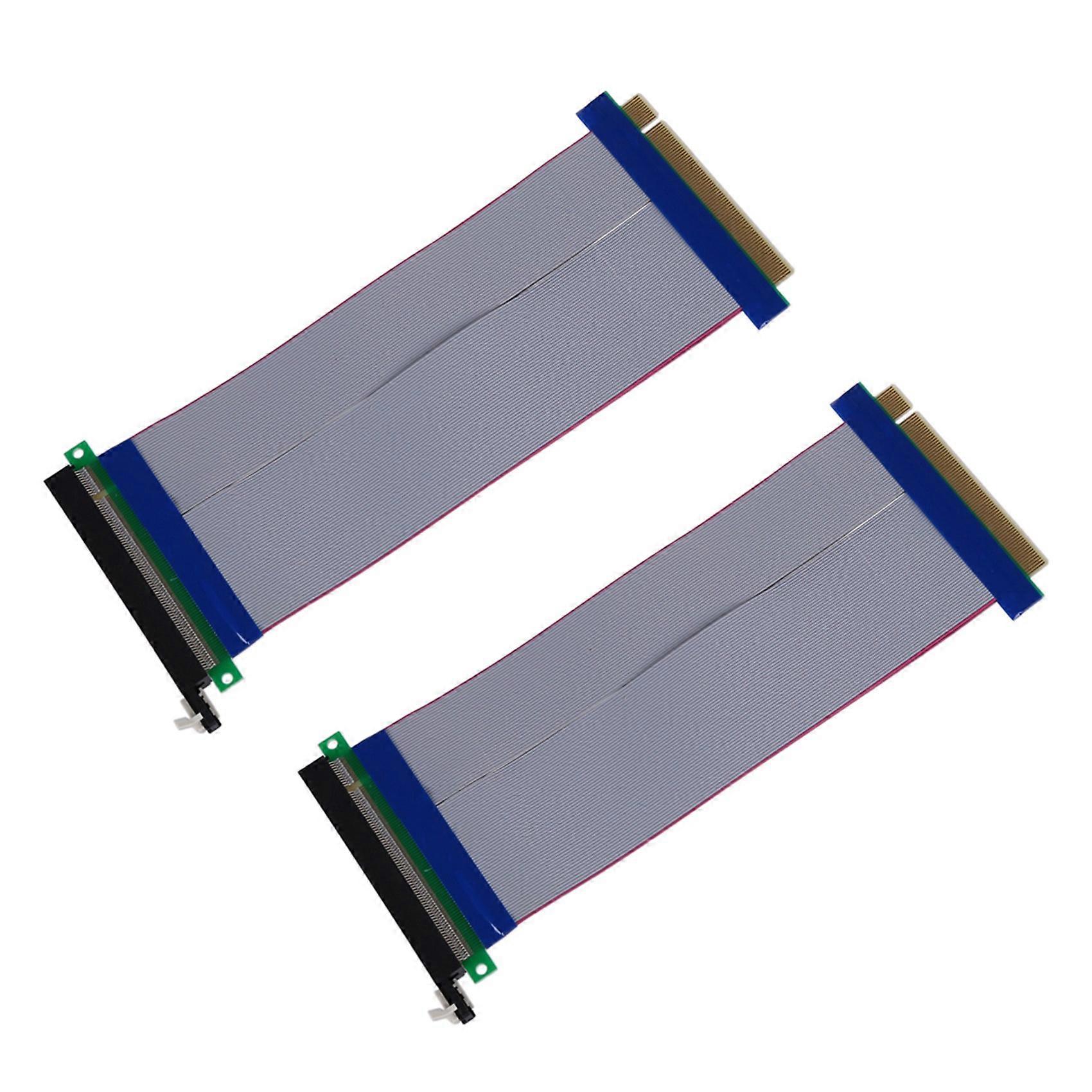 2X PCI-E Express 16X Riser Card Extender Extension Cable Ribbon Flex