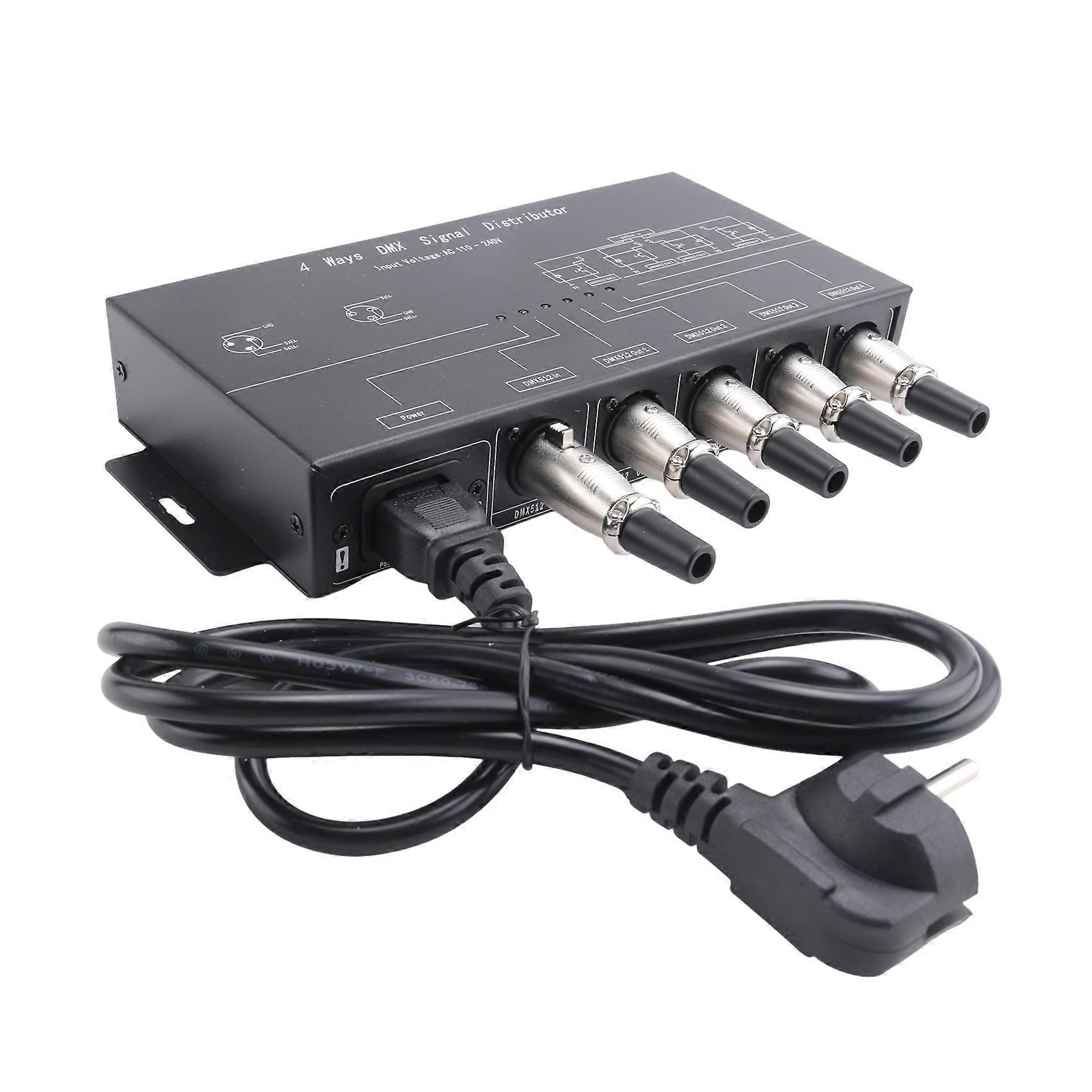 DMX512 Amplifier Splitter DMX512 Signal Repeater 1CH DMX121 4CH 4 Output Ports DMX124 Signal Distributor, AC100V-240V