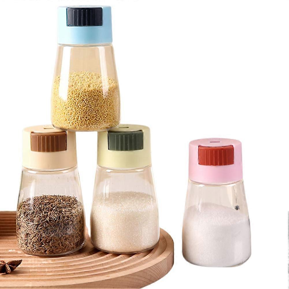 4PCS Salt and Pepper Shakers Set with Push Button Dispenser, Sealed Dustproof Portion Control