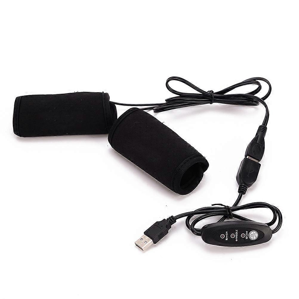 Pair of Motorcycle Bike USB Electric Hot Heated Grips Handle Handlebar Warmer Overgrips Removable with Temperature Controller for Electrombile