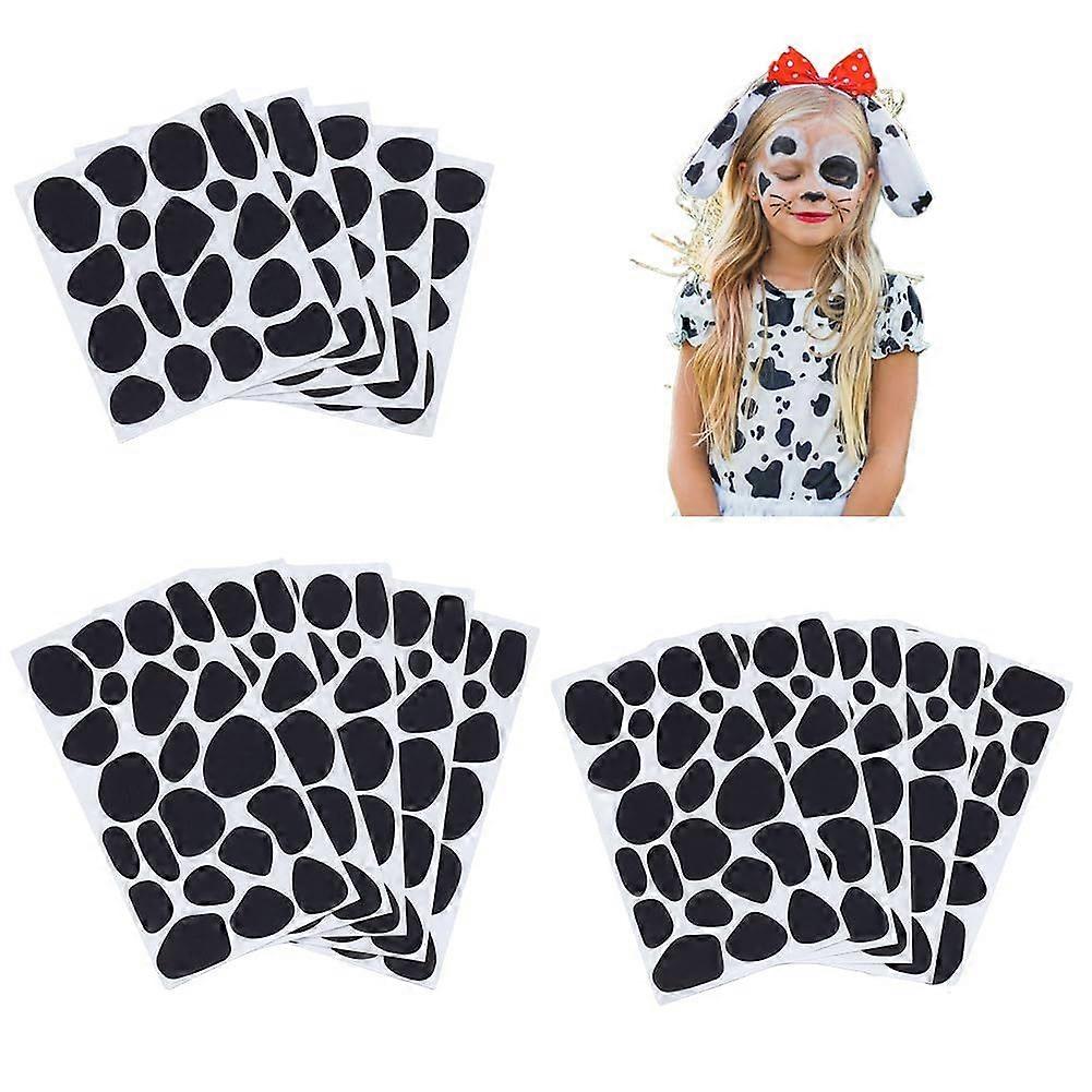 5 Pcs 3 Styles Black Adhesive Felt Circles Pads Irregular Felt Messy Dalmatian Dots Bulk Stickers for DIY Holiday Sewing Projects Costume Decoration A