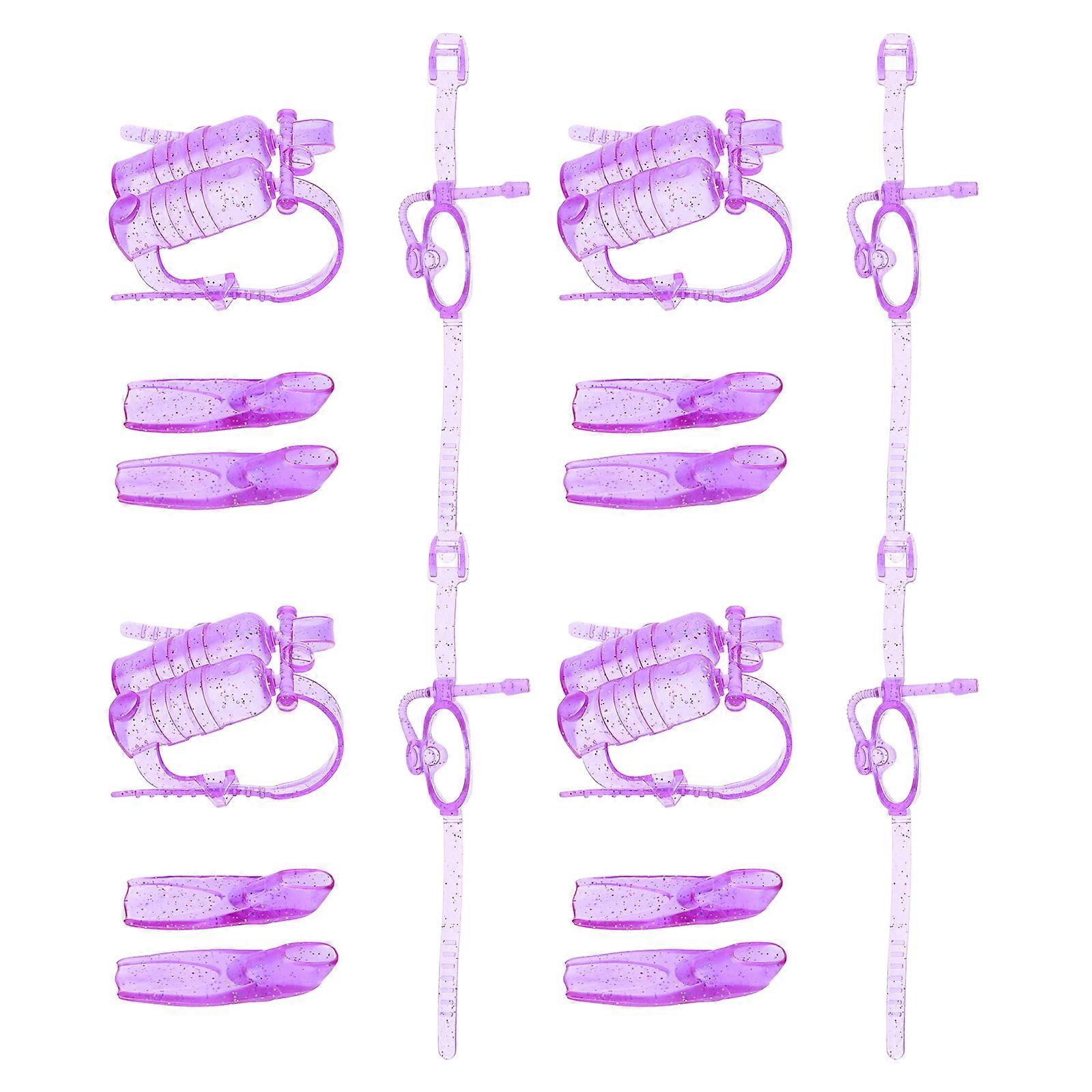 Violet Doll Diving Set Plastic for Decoration with 4Sets Diving Accessories