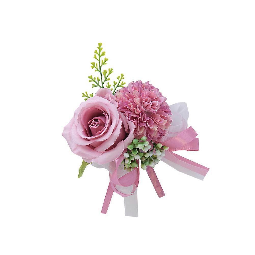 Bride Corsage Simulated Flower Brooch for Wedding 5Pcs Set
